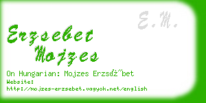 erzsebet mojzes business card